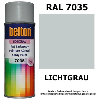 Lackspray RAL 7035 LICHTGRAU Sprühlack Glänzend Belton Farbspray Grau 400ml