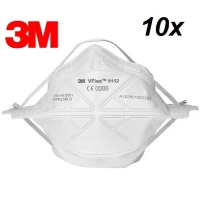 10x 3M VFlex 9152E FFP2 Atemschutzmaske Mund-Nasen-Schutz Mundschutz Maske