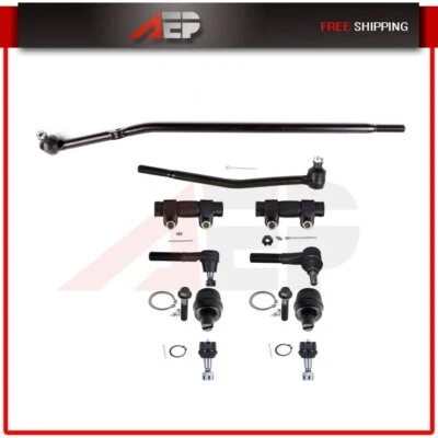 For 1992-2002 Ford E-150 Econoline 10Pcs Front Outer Tie Rods Inner Center Link - Image 1 of 4