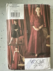 Vogue 7503 Girls Jacket & Dress Formal Sz7-8-10 Dress Cut 10 Jacket Uncut c.2001 - Picture 1 of 2