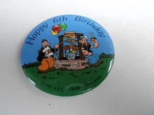 VINTAGE PINBACK BUTTON #51- 018 - POPEYE - HAPPY 6th BIRTHDAY - Imagen 1 de 1