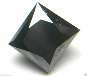 2.00CTS NATURAL REAL HERMOSO DIAMANTE NEGRO CORTE PRINCESA PIEZA - Imagen 1 de 2