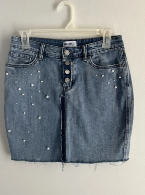Minifalda vaquera William Rast azul con dobladillo de carnero talla 26 bolsillos elásticos  Foto 1 de 4