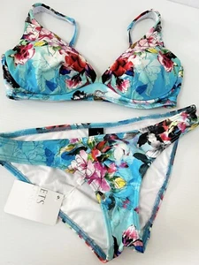 NEW JETS Flora SZ 10 In Aquamarine Bikini D DD Cup Underwire Top & Bottoms BNWOT - Bild 1 von 10