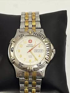 Swiss Military Swiss Army 100m Diver Two Tone Men Watch With New Battery! - Picture 1 of 10