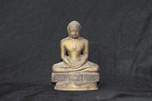 Statua in bronzo stile antico Jain Tirthankar figura meditazione religiosa indiana - Foto 1 di 6