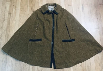 Vintage Teller Coat Austria Wool Wrap Poncho Blanket  Cape Jacket  Large L Mod - Image 1 of 4