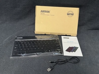 Arteck HB030B Universal Slim Portable Wireless 3.0 7-Color Backlit Keyboard New - Image 1 of 4