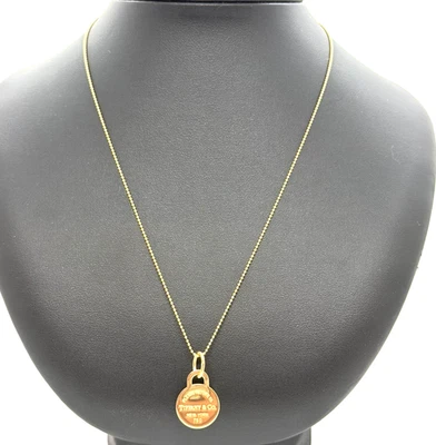 Colgante Tiffany & Co. 'Return To' Oro 18K Etiqueta Redonda 18" (Caja/Bolsa) Foto 1 de 4