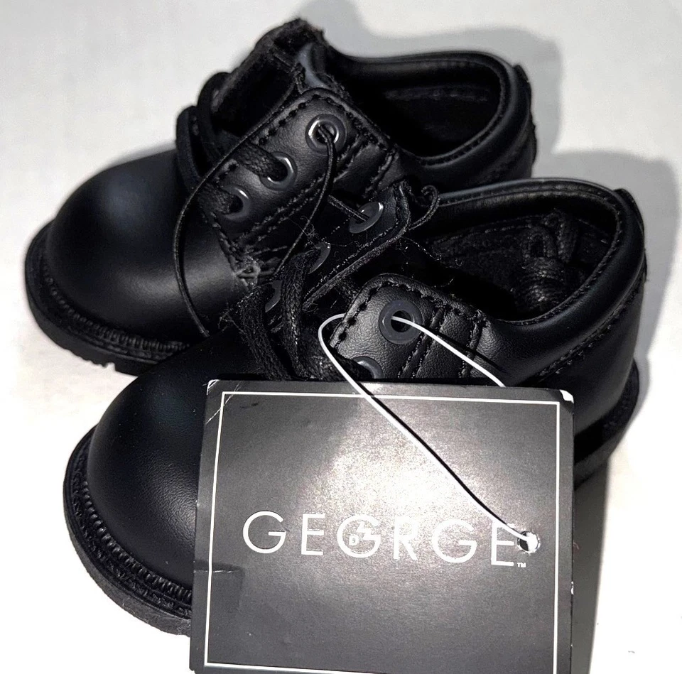 GEORGE婴儿正装鞋黑色/厚胎面尺寸2(3-6个月) — 第 1/3 张图片