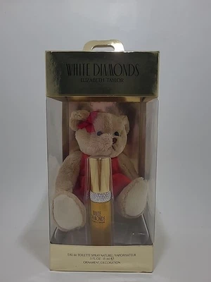 Conjunto de oso de peluche de niña White Diamonds EDT Elizabeth Taylor .5 OZ nuevo sin usar Foto 1 de 4