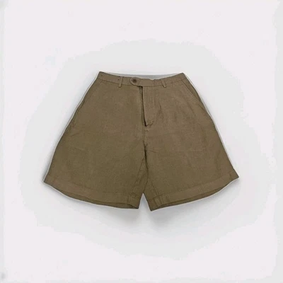 Pantalones Cortos Daniel Cremieux Lino Hombre 32 Marrón Chino Biarritz Fina Tela Italiana Foto 1 de 4