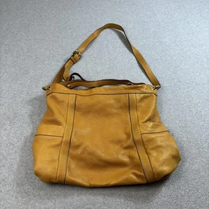 Presa Leder Messenger Bag Damen senfgelb Hobo Handtasche Reißverschluss oben groß Boho - Bild 1 von 19