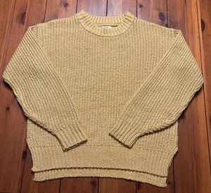 Suéter de punto grueso amarillo dorado TRUE CRAFT para mujer XS de gran tamaño años 80-90’s - Imagen 1 de 17
