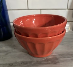 Anthropologie Cermic Suppe Müsli Salat Schüssel 5,5" Keks Latte Set 2 Rosa Koralle - Bild 1 von 8