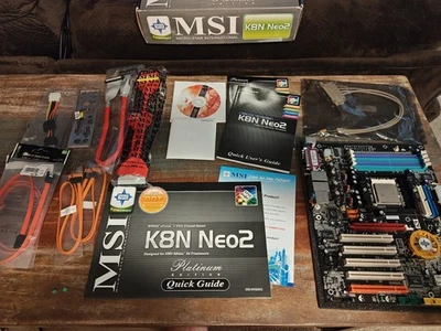 Placa madre MSI K8N Neo2 Socket 939 AGP Nvidia nForce3 de colección AMD PC para juegos Foto 1 de 4