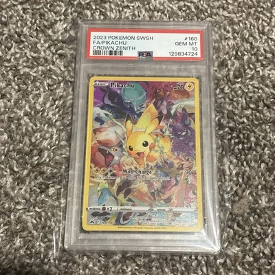 Pokémon Pikachu TCG Card Crown Zenith Secret Rare 160/159 PSA 10 - Image 1 of 2