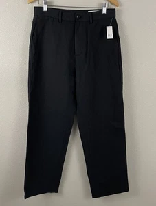 Gap Mens 30x30 Black 90’s Loose Linen Cotton Blend Trouser Pant - Picture 1 of 5