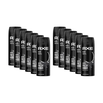 12PK Axe Black Fragrance Deodorant Body Spray 48Hr Protection 150ml - image 1 of 2