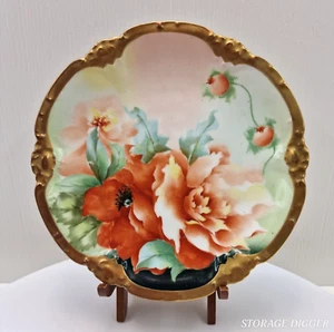Plato de servir vintage Coronet France Limoges patrón floral pintado a mano 8,75" - Imagen 1 de 12