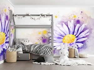 3D Aquarell Blumen Q6948 Tapete Wandgemälde Fototapete Selbstklebend Panda - Picture 1 of 11