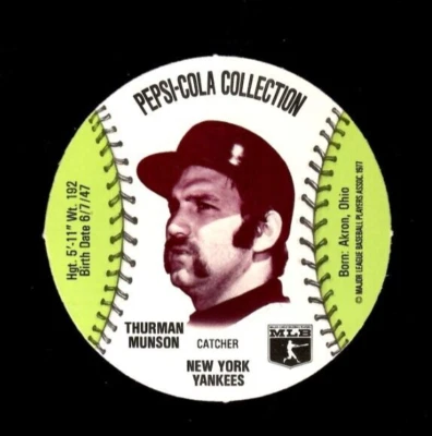 1977 MSA Pepsi Cola Discs THURMAN MUNSON New York Yankees w/ PETE ROSE - Image 1 of 2