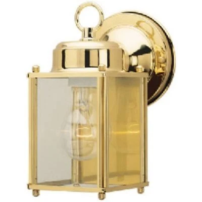 Westinghouse Lighting 6693600 One-Light Exterior Wall Lantern, Polished Brass - Image 1 of 3