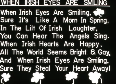 1950s Sing Along When Irish Eyes Are Smiling Singtime Retail Slide - Image 1 of 2