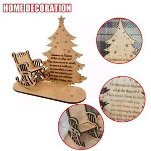 Christmas In Heaven Rocking Chair Decoration DIY Wooden Candle Holder N4S2