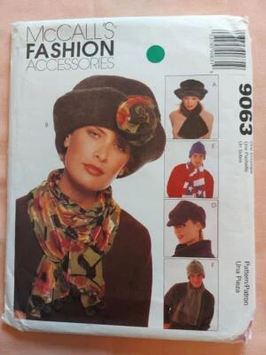 McCall's 9063 Misses/Men's Hats, Scarves, Neck Warmer & Hood/Dickie Pattern - Image 1 of 2
