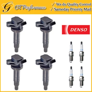 Quality Ignition Coil & DENSO Spark Plug 4PCS Toyota Celica Corolla Matrix/ Vibe - Picture 1 of 6