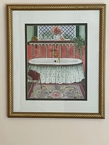VINTAGE, GERAHMTER KUNSTDRUCK SIGNIERT VOM KANADISCHEN KÜNSTLER HELEN DOWNING HUNTER, - Bild 1 von 6