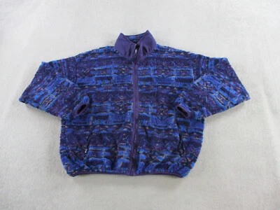 Chaqueta Columbia Vintage Para Mujer XL Azul Púrpura Pila Profunda Polar Hecha en EE. UU. Estampada Foto 1 de 4