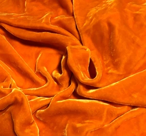 PUMPKIN ORANGE Hand Dyed Silk Velvet Fabric - Picture 1 of 1