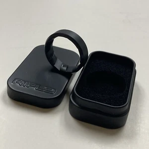 Tactical Silicone Wedding Ring Black Silicone Mens Gun Barrel Grooves & Case 15 - Picture 1 of 5