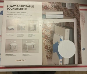 2 WAY ADJUSTABLE LOCKER SHELF WIDTH 8.375" TO 13.75" WHITE UE12 - Picture 1 of 2