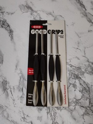 OXO Good Grips 4 Seafood Picks Lobster Crab Stainless Steel Rubber Grip - Image 1 of 4