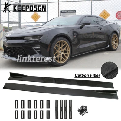 Side Skirts Body Wide Extension CARBON FIBER for Chevrolet Chevy Camaro SS LT LS - Image 1 of 4