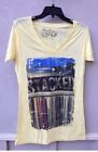 $38 Five Crown Brand V Neck Yellow Music Records Graphic Size S