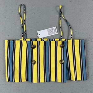 Rosie Assoulin Tank Top 2 Striped Multicolor Cropped Spaghetti Strap Uyen Top - Picture 1 of 19