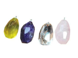 Natural Clear Crystal Quartz Irregular Rock Stone Pendant Necklace Jewelry - Picture 1 of 12