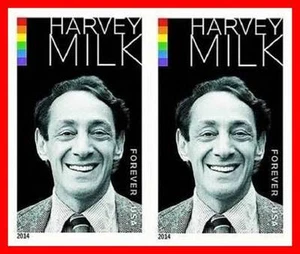 USA 2014 Harvey Milk imperforated HORIZONTAL PAIR  MNH - Picture 1 of 1