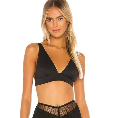 Free People Womens Small Erin Scuba Plunge Bralette Neoprene Ladies S Black - Image 1 of 4