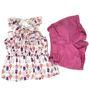 Gymboree 6 Outfit Lot Ruffled Tank Top Lantern Print & Shorts Pink S Small Girls - Picture 1 of 11
