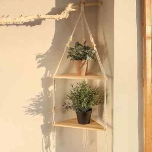 Modern Style Corner Hanging Wood Shelves for Home Decor -Wall Hanging - Picture 1 of 20