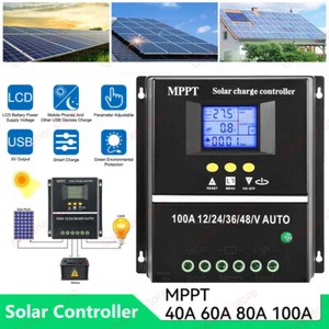 100A MPPT Solar Charge Controller 12V 24V 36V 48V Battery PV Regulator Charger - Picture 1 of 15