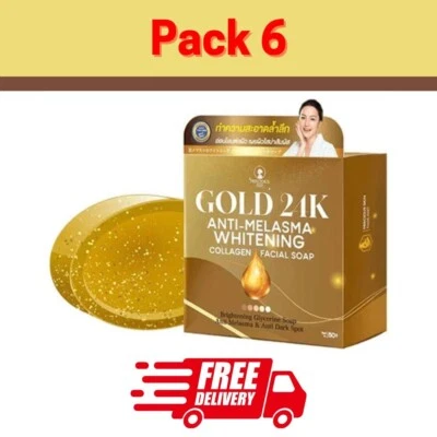 Precious Skin Gold 24K Anti-Melasma Whitening Collagen Facial Soap 50g 6x - Image 1 of 4