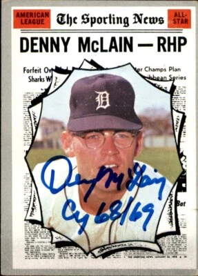 Denny McLain Signed & Inscribed 1970 Topps Card #467 Detroit Tigers - Image 1 of 2