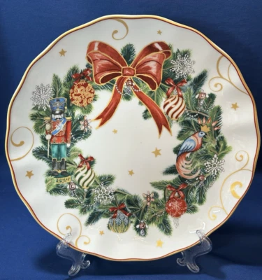 Plato de cena Williams Sonoma ERA LA NOCHE ANTES DE NAVIDAD GUIRNALDA NUEVO #A1 Foto 1 de 4