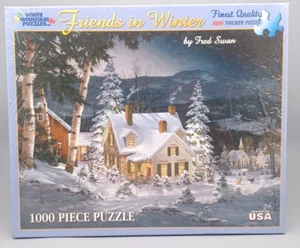 New Sealed 1000 Piece Jigsaw Puzzle by Fred Swan White Mtn Friends In Winter - Picture 1 of 4
